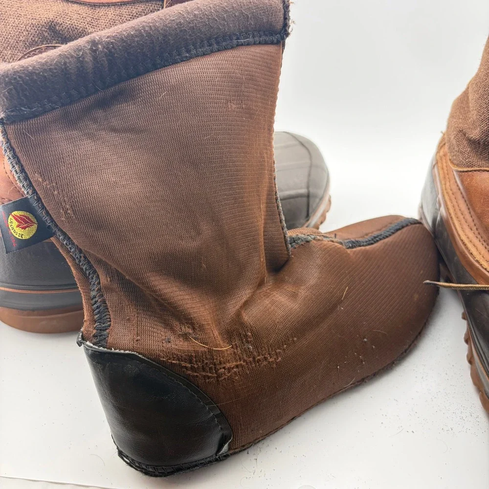 LaCrosse Hunting Boots Mens 10 Brown Leather Canvas Waterproof Made in USA